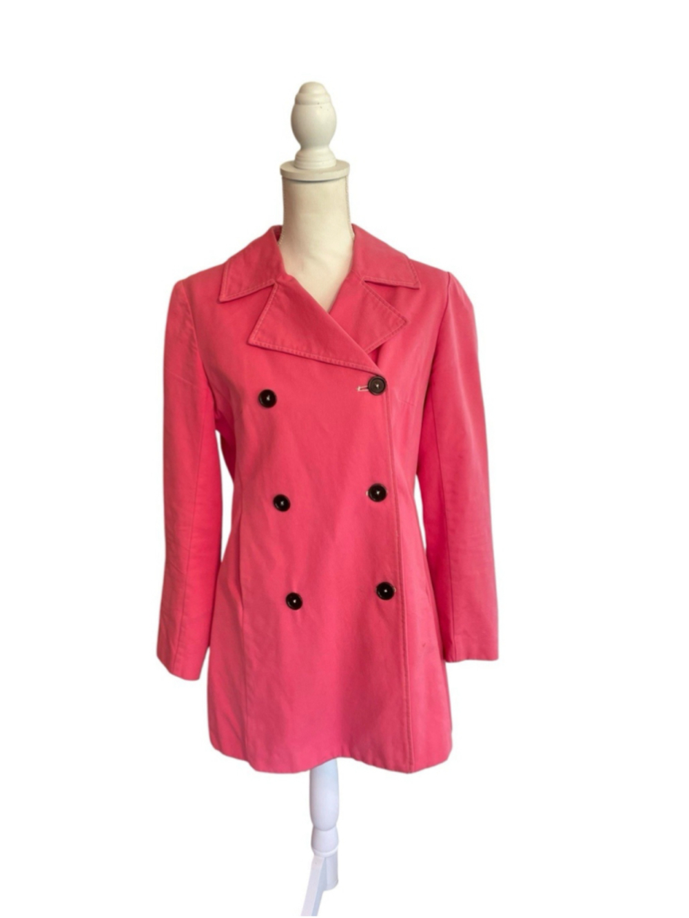 Boden Pink Pea Coat Size 12 Spring Preppy Raincoat